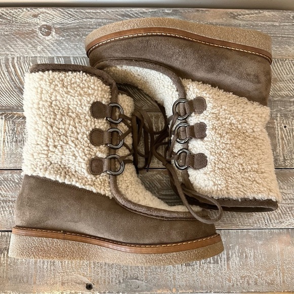 AQUATALIA-Wynter Suede & Shearling Platform Boots (Size:8) - Picture 1 of 12